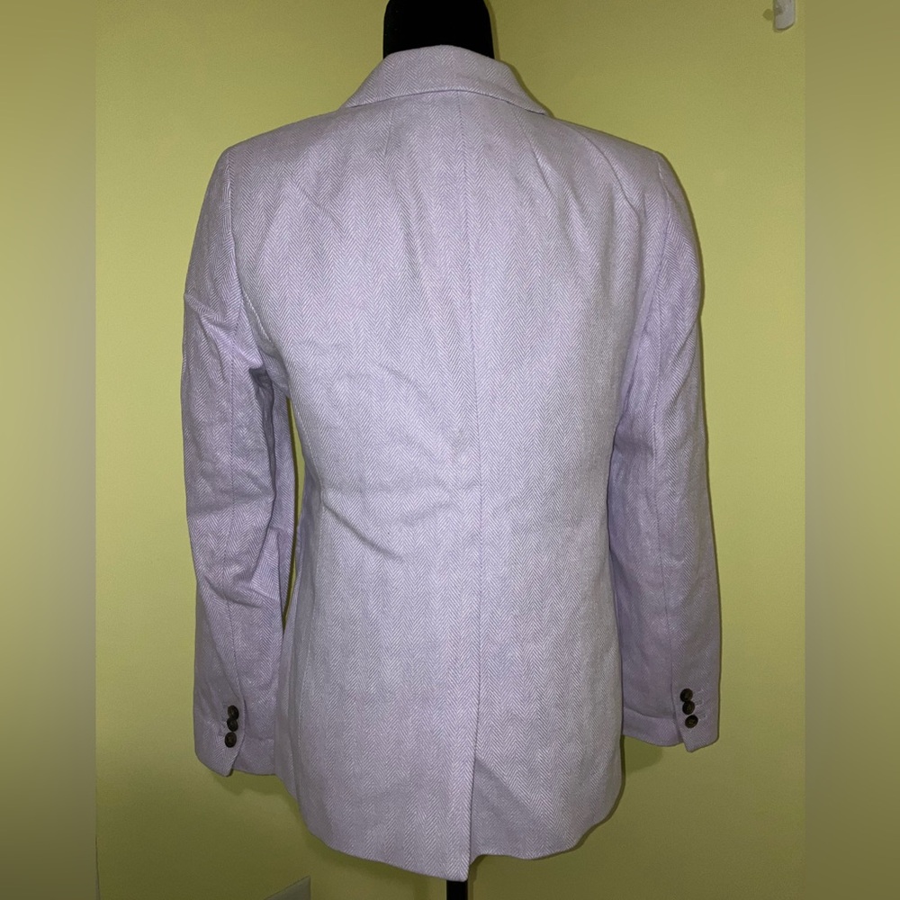 J.CREW Lilac linen cotton blazer jacket size 10 NWOT Sp 25 herringbone Easter - Picture 5 of 11